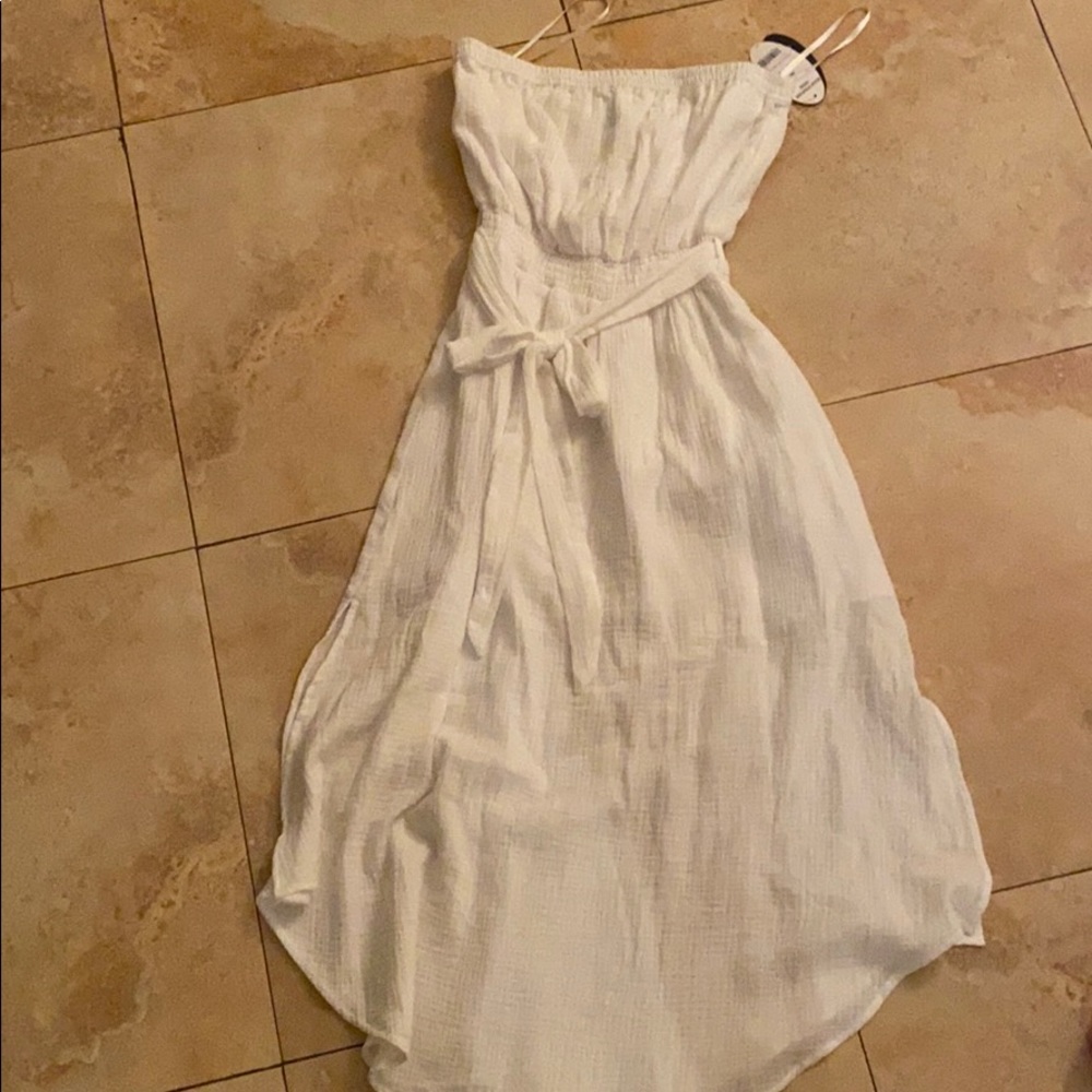 A strapless beach dress